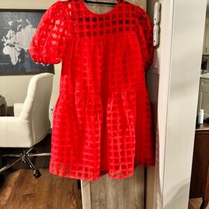 English Factory dress, Size S (fits like 1x), red
